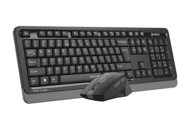 Комплект A4Tech - клавиатура и мишка Fstyler FGS1035Q, 2.4 GHz, Nano USB, 6 бутона на мишката, AAA, сиви