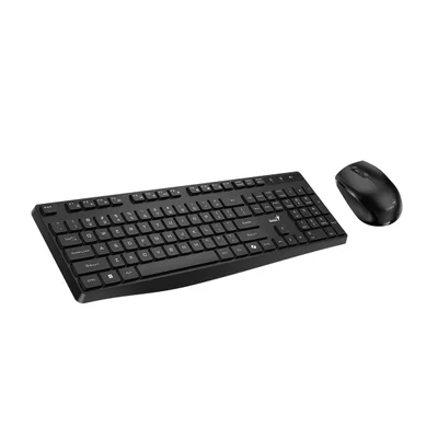 Комплект клавиатура Genius и мишка KM-8206S, безжични, USB, 3 бутона на мишката, 2 AAA/1 AA, 12 бързи бутона на клавиатурата