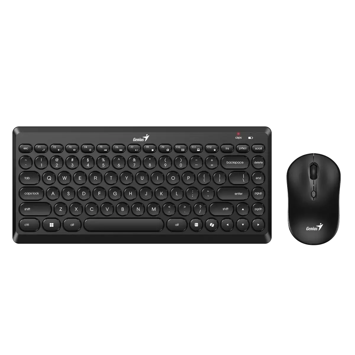 Комплект клавиатура Genius и мишка LuxeMate Q8000, черни, USB Type-A, 4 бутона на мишката, 12 бързи бутона на клавиатурата