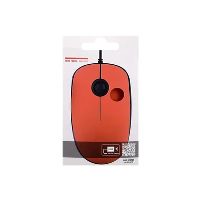 Мишка TNB Sunset, с кабел, USB Type-A, с адаптер USB Type-C, 3 бутона, червена