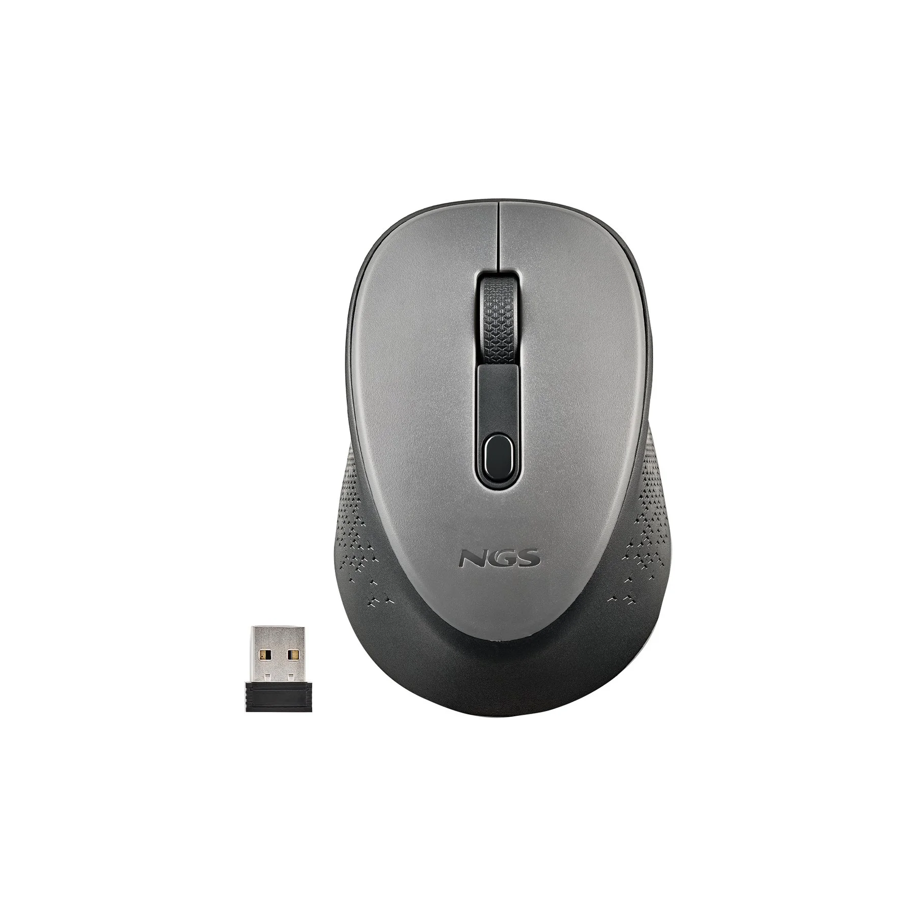 Мишка NGS Dew, безжична, 3 бутона, 1600 dpi, сива