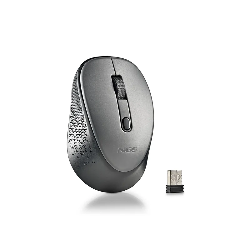 Мишка NGS Dew, безжична, 3 бутона, 1600 dpi, сива