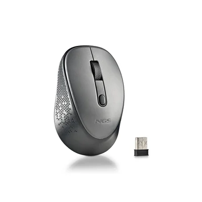 Мишка NGS Dew, безжична, 3 бутона, 1600 dpi, сива