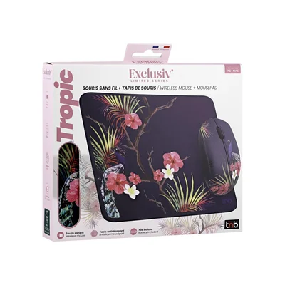 Комплект мишка TNB и пад Exclusiv Tropic, USB Type-A, 3 бутона, 1 х АА