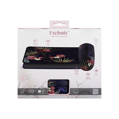 Комплект мишка TNB и пад Exclusiv Tropic, USB Type-A, 3 бутона, 1 х АА