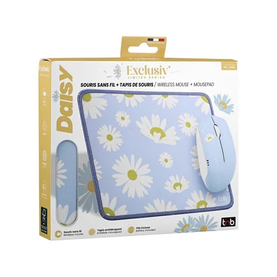 Комплект мишка TNB и пад Exclusiv Daisy, USB Type-A, 3 бутона, 1 х АА