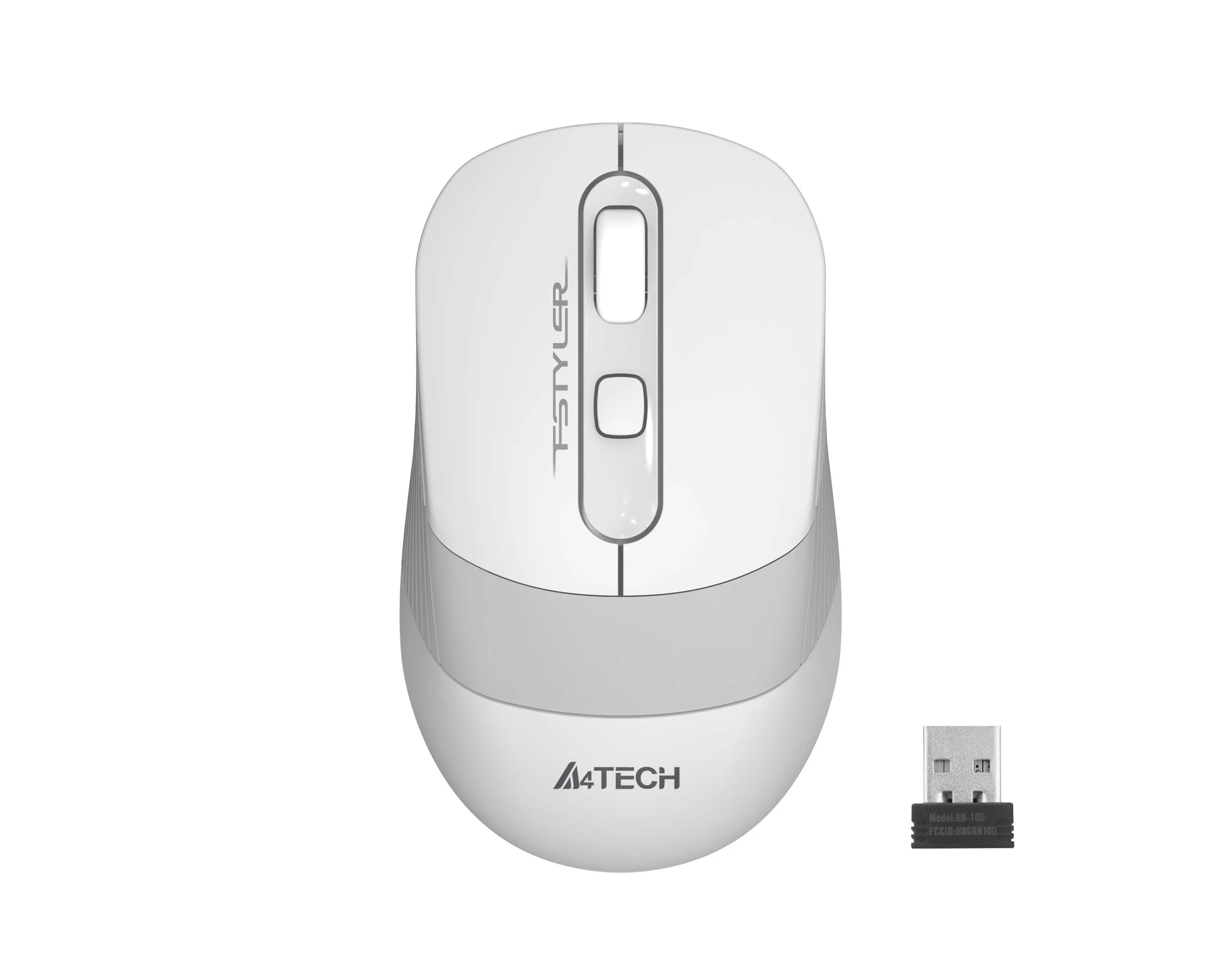 Мишка A4Tech Fstyler FG10S, безжична, безшумна, AA, бяла