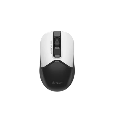 Мишка A4Tech Fstyler FG12S, безжична, безшумна, 3 бутона, AA, бяло-черна