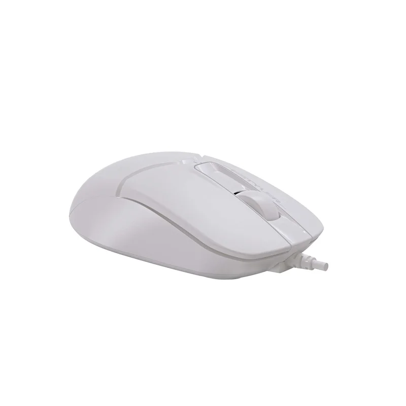 Мишка A4Tech Fstyler FM12S, с кабел, безшумна, USB, 3 бутона, бяла