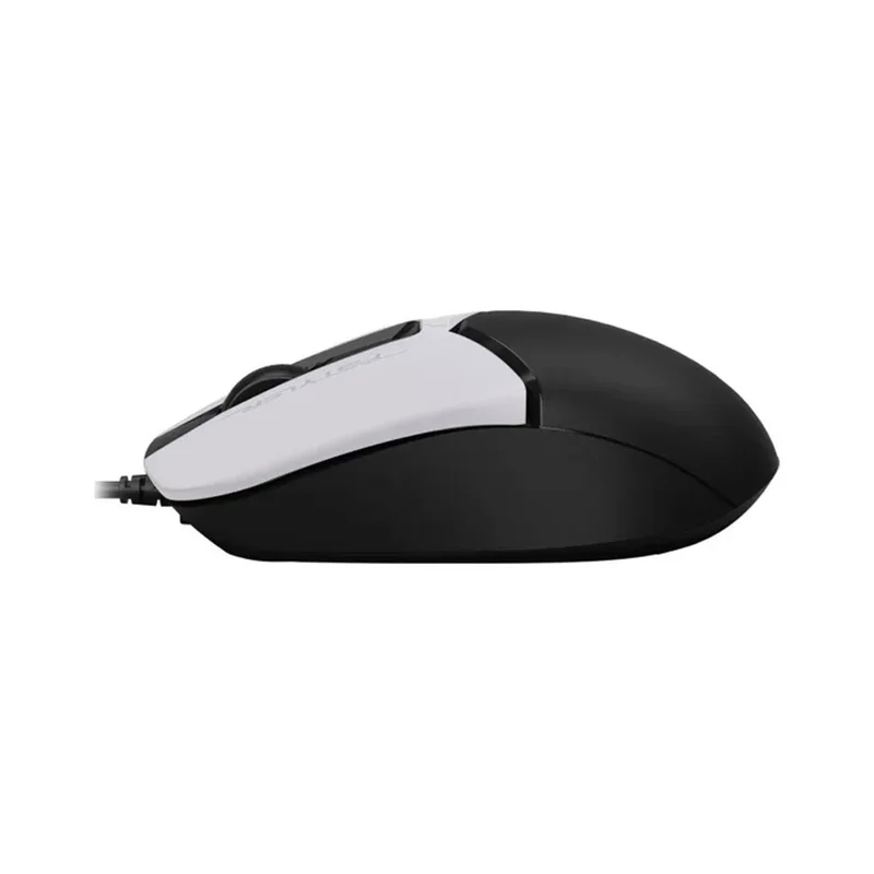 Мишка A4Tech Fstyler FM12S, с кабел, безшумна, USB, 3 бутона, бяло-черна