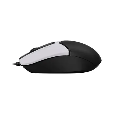 Мишка A4Tech Fstyler FM12S, с кабел, безшумна, USB, 3 бутона, бяло-черна