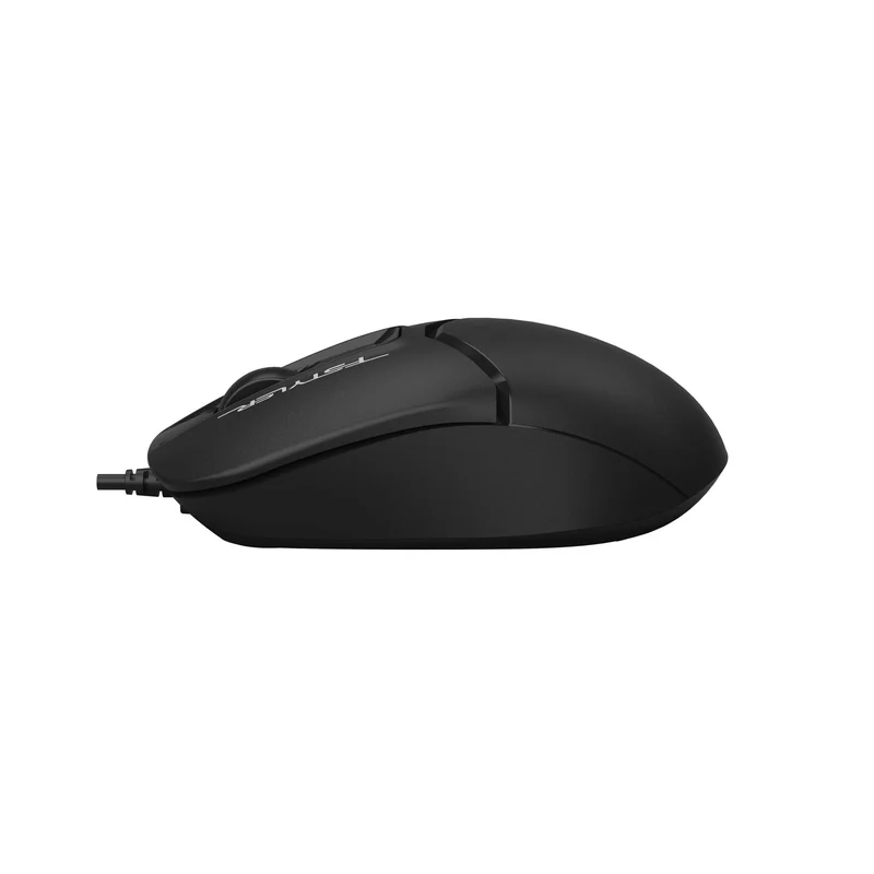 Мишка A4Tech Fstyler FM12S, с кабел, безшумна, USB, 3 бутона, черна