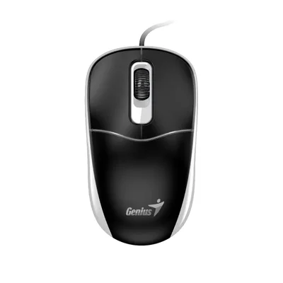 Мишка Genius DX-111, с кабел, USB Type-A, 3 бутона, сива