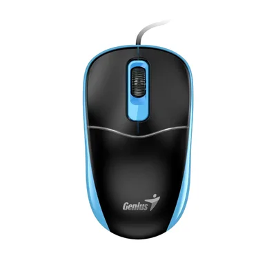 Мишка Genius DX-111, с кабел, USB Type-A, 3 бутона, синя