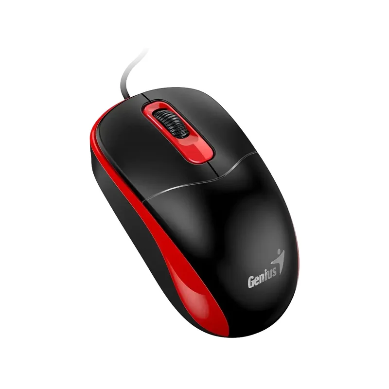 Мишка Genius DX-111, с кабел, USB Type-A, 3 бутона, червена