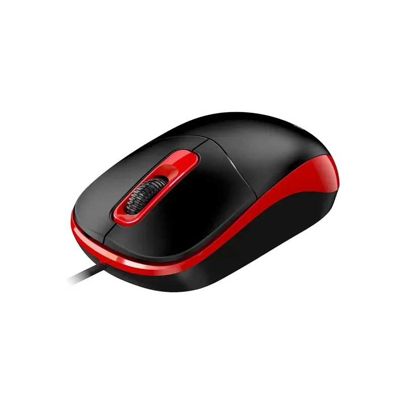 Мишка Genius DX-111, с кабел, USB Type-A, 3 бутона, червена