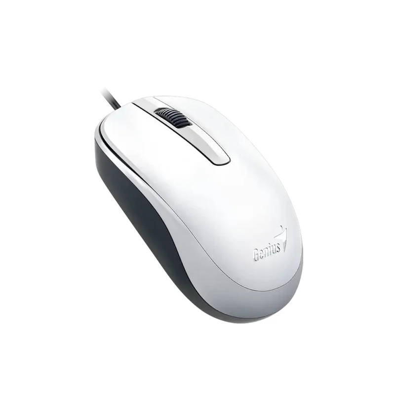 Мишка Genius DX-120, с кабел, USB Type-A, 3 бутона, бяла