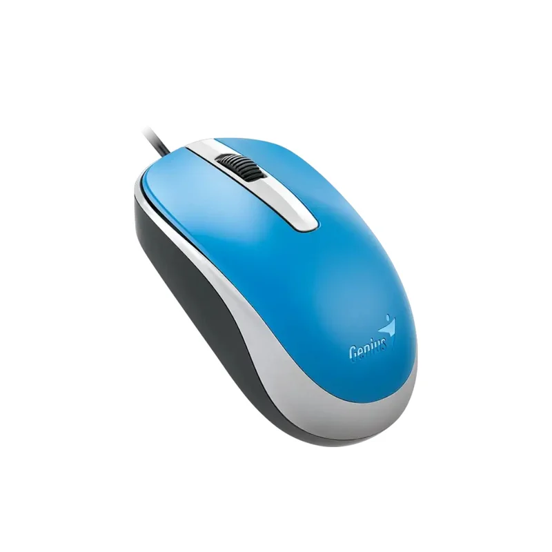 Мишка Genius DX-120, с кабел, USB Type-A, 3 бутона, синя