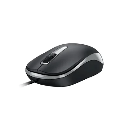 Мишка Genius DX-125S, с кабел, безшумна, USB, 3 бутона, черно-сива