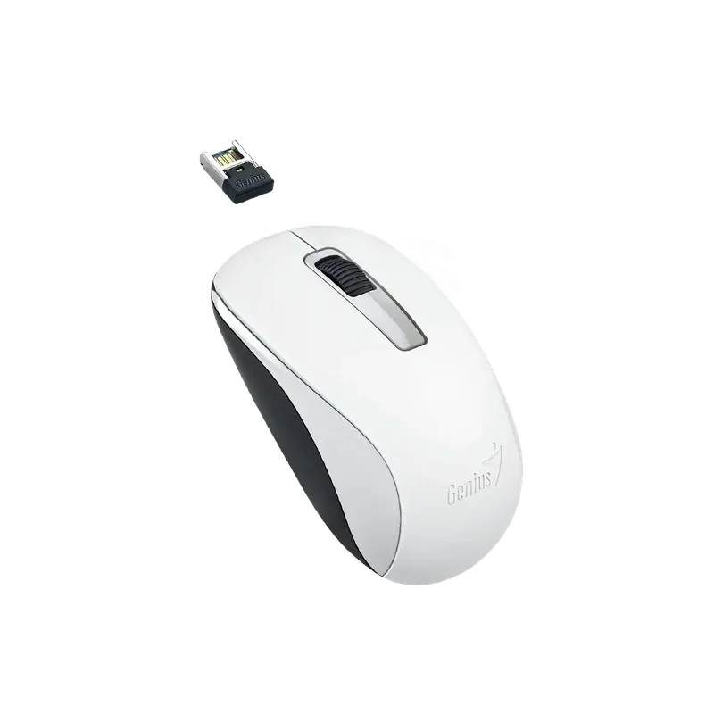 Мишка Genius NX-7005, безжична, USB, 3 бутона, AA, бяла