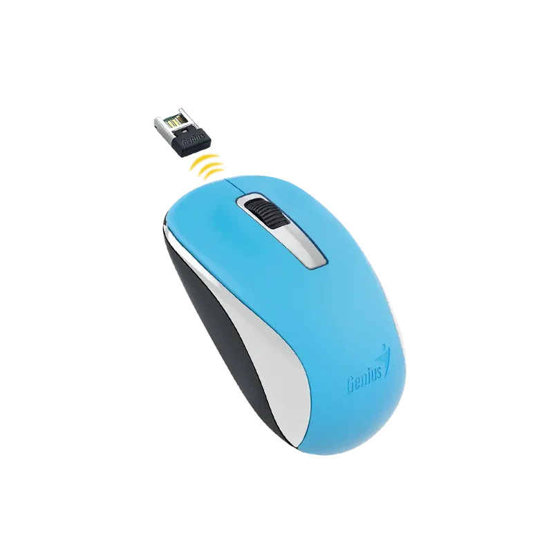Мишка Genius NX-7005, безжична, USB, 3 бутона, AA, синя