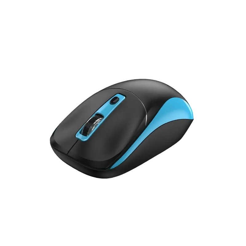 Мишка Genius NX-7123, безжична, AI Copilot, USB, 4 бутона, AA, черно-синя