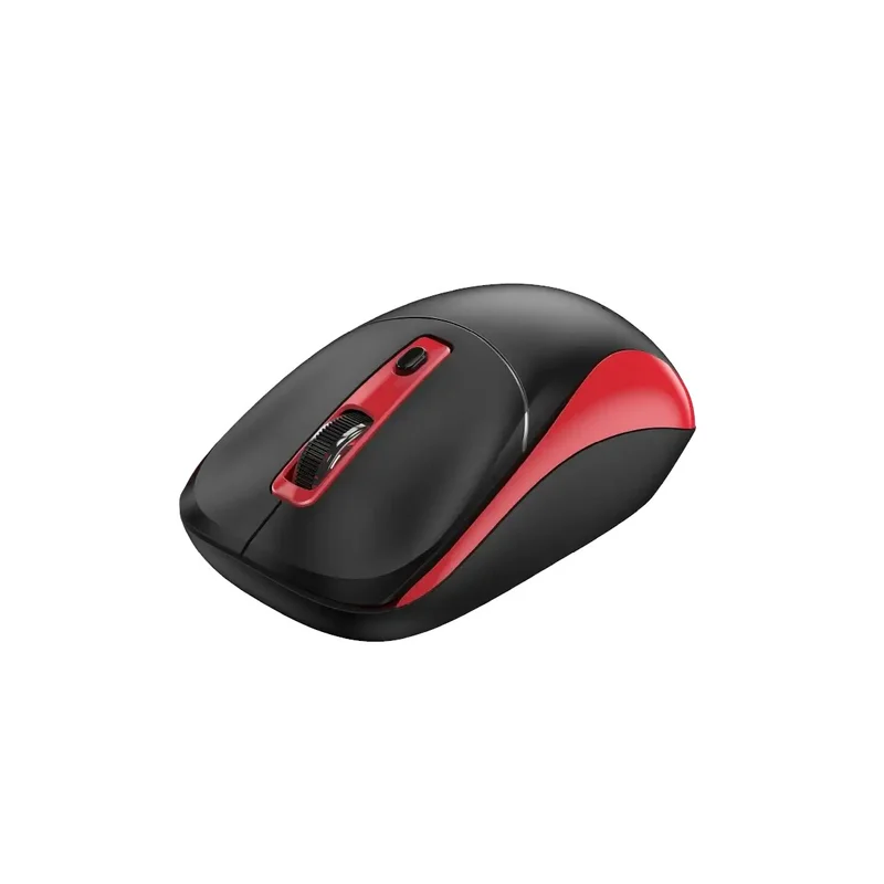 Мишка Genius NX-7123, безжична, AI Copilot, USB, 4 бутона, AA, черно-червена