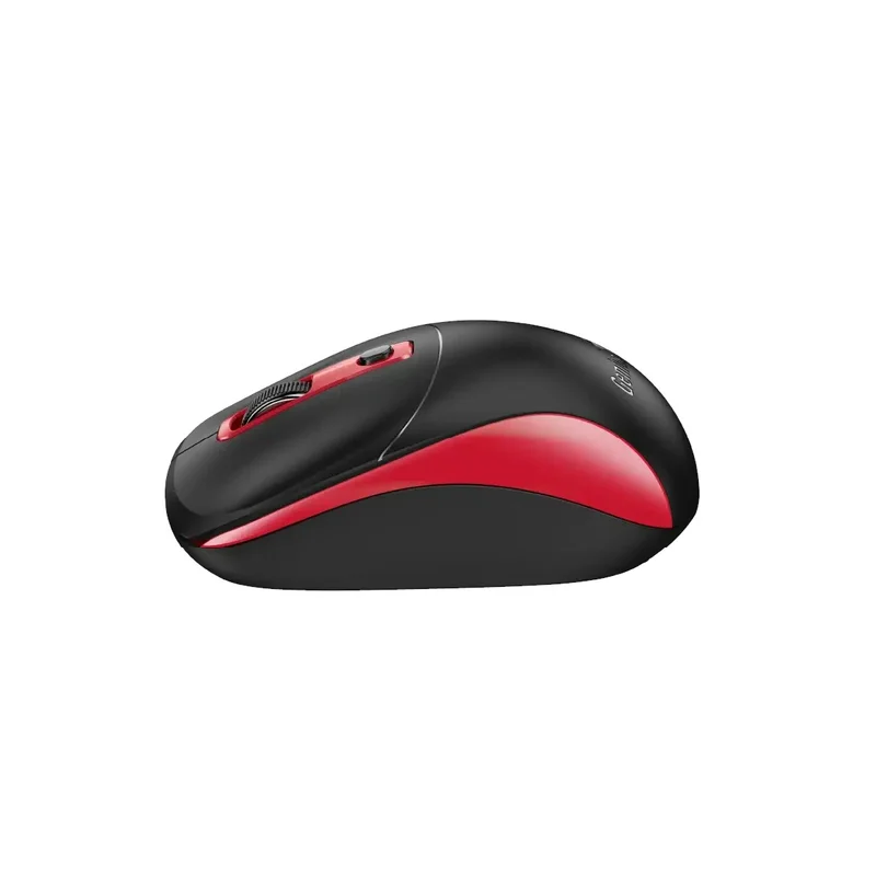 Мишка Genius NX-7123, безжична, AI Copilot, USB, 4 бутона, AA, черно-червена