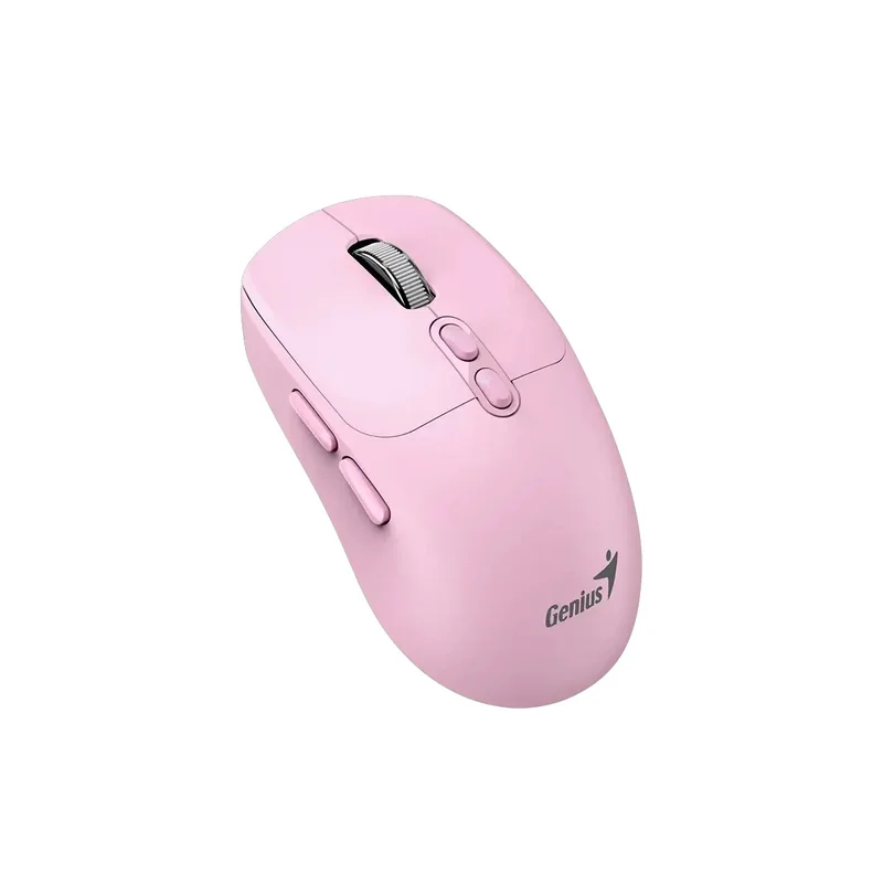 Мишка Genius NX-8080S, безжична, Bluetooth, Bluetooth/USB, 7 бутона, AA, розова