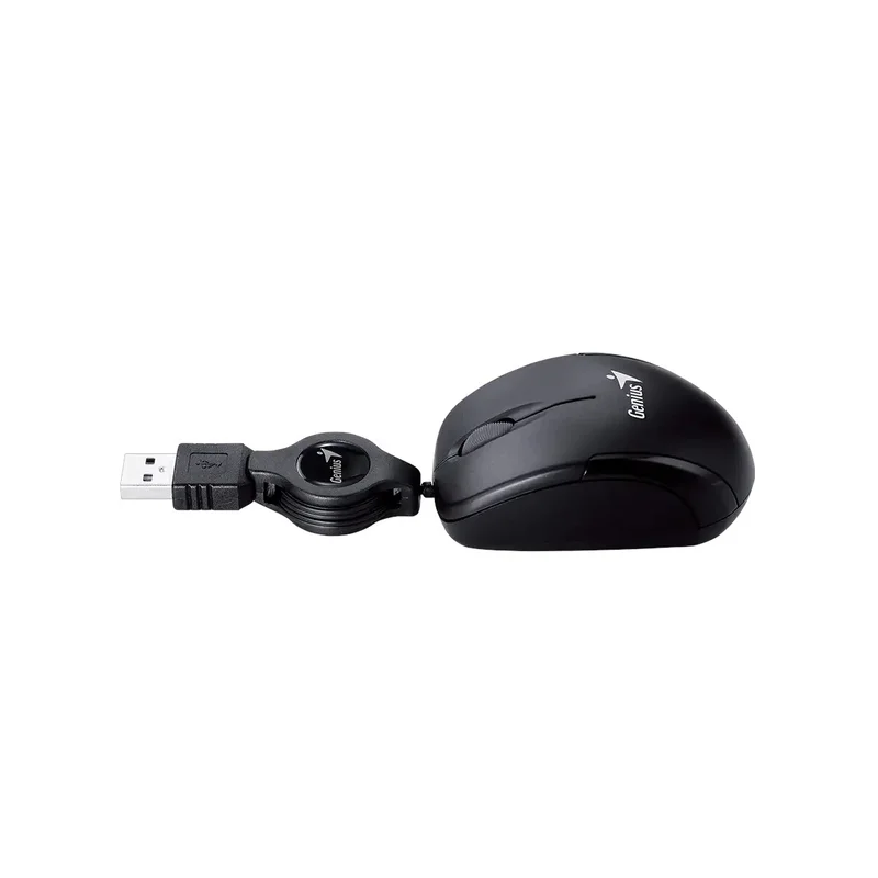 Мишка Genius Micro Traveler, с кабел, USB Type-A, 3 бутона, черна