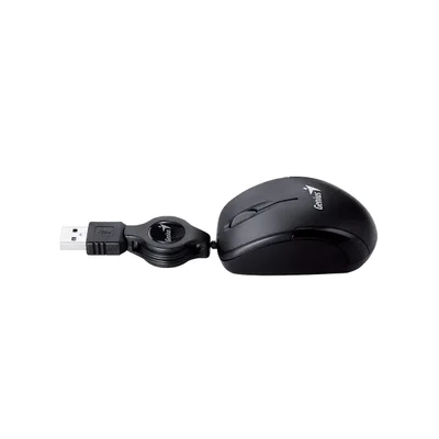Мишка Genius Micro Traveler, с кабел, USB Type-A, 3 бутона, черна