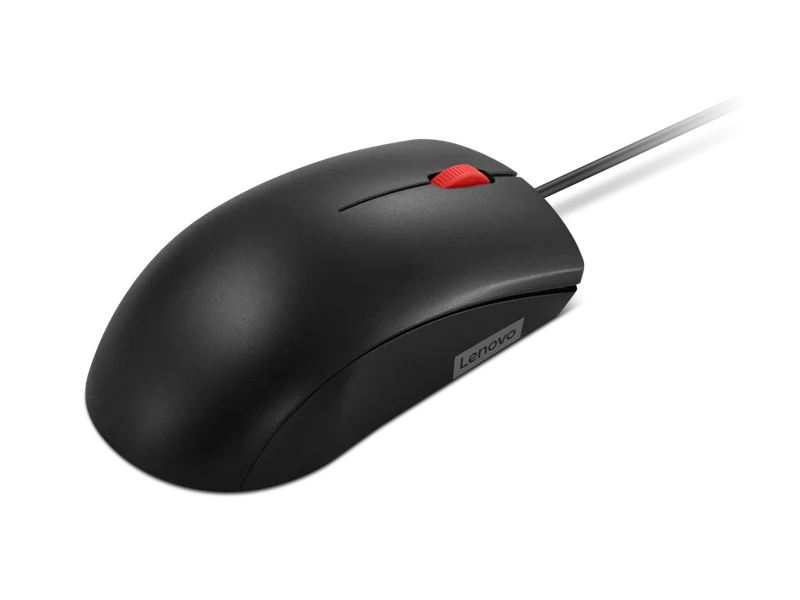 Мишка Lenovo 120, с кабел, оптична, USB, 1600 dpi, черна