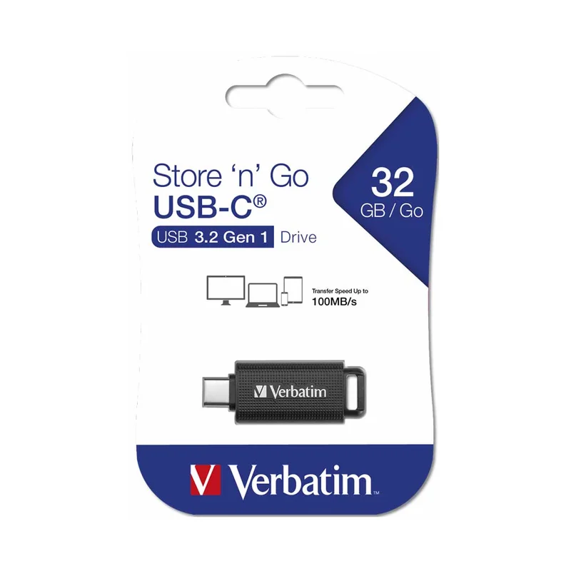 USB флаш памет Verbatim Store 'n' Go, USB Type-C, USB 3.2 Gen 1, 32 GB