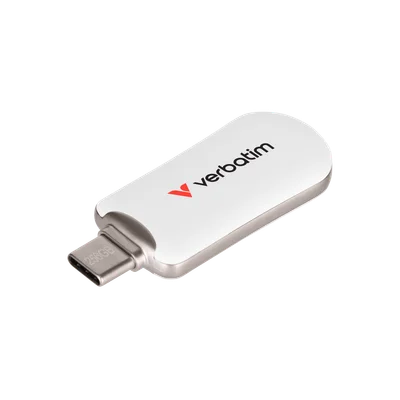 USB флаш памет Verbatim Plectra, 256 GB, USB Type-C 3.2, бяла