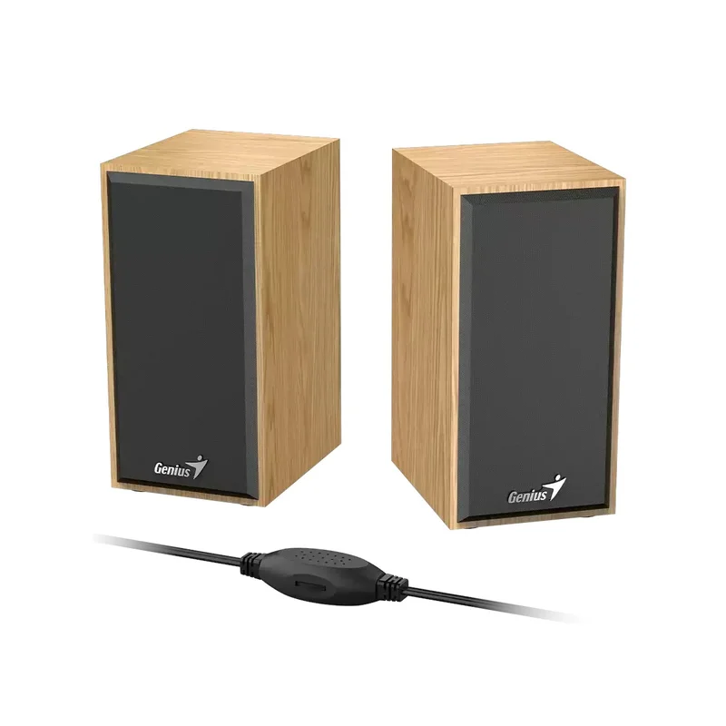 Тонколони Genius SP-HF180, с кабел, USB Type-A, 150 - 20000 Hz, 6 W, дървесни