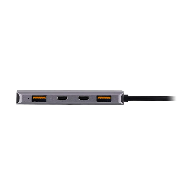 USB Хъб TNB, 5 в 1, USB Type-C, сив