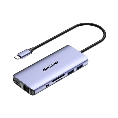 USB Хъб Hiksemi DS11, 4K, HDMI, VGA, SD, TF, USB 3.0, USB 2.0
