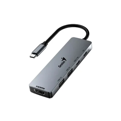 USB Хъб Genius UH-500, 5 в 1, 2 x USB Type-C, 2 x USB Type-A 3.0, 1 x HDMI