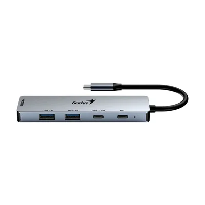 USB Хъб Genius UH-500, 5 в 1, 2 x USB Type-C, 2 x USB Type-A 3.0, 1 x HDMI