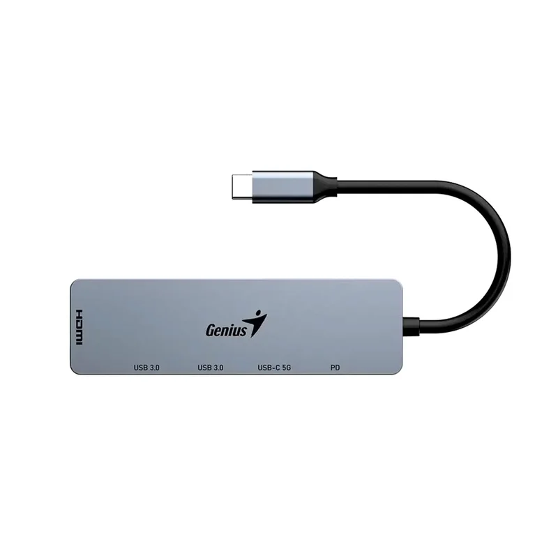 USB Хъб Genius UH-500, 5 в 1, 2 x USB Type-C, 2 x USB Type-A 3.0, 1 x HDMI