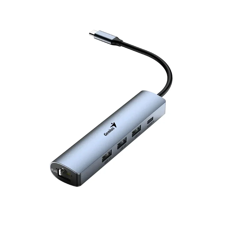 USB Хъб Genius UH-545, 5 в 1, 1 x RJ45, 1 x USB Type-C, 3 x USB Type-A 3.0