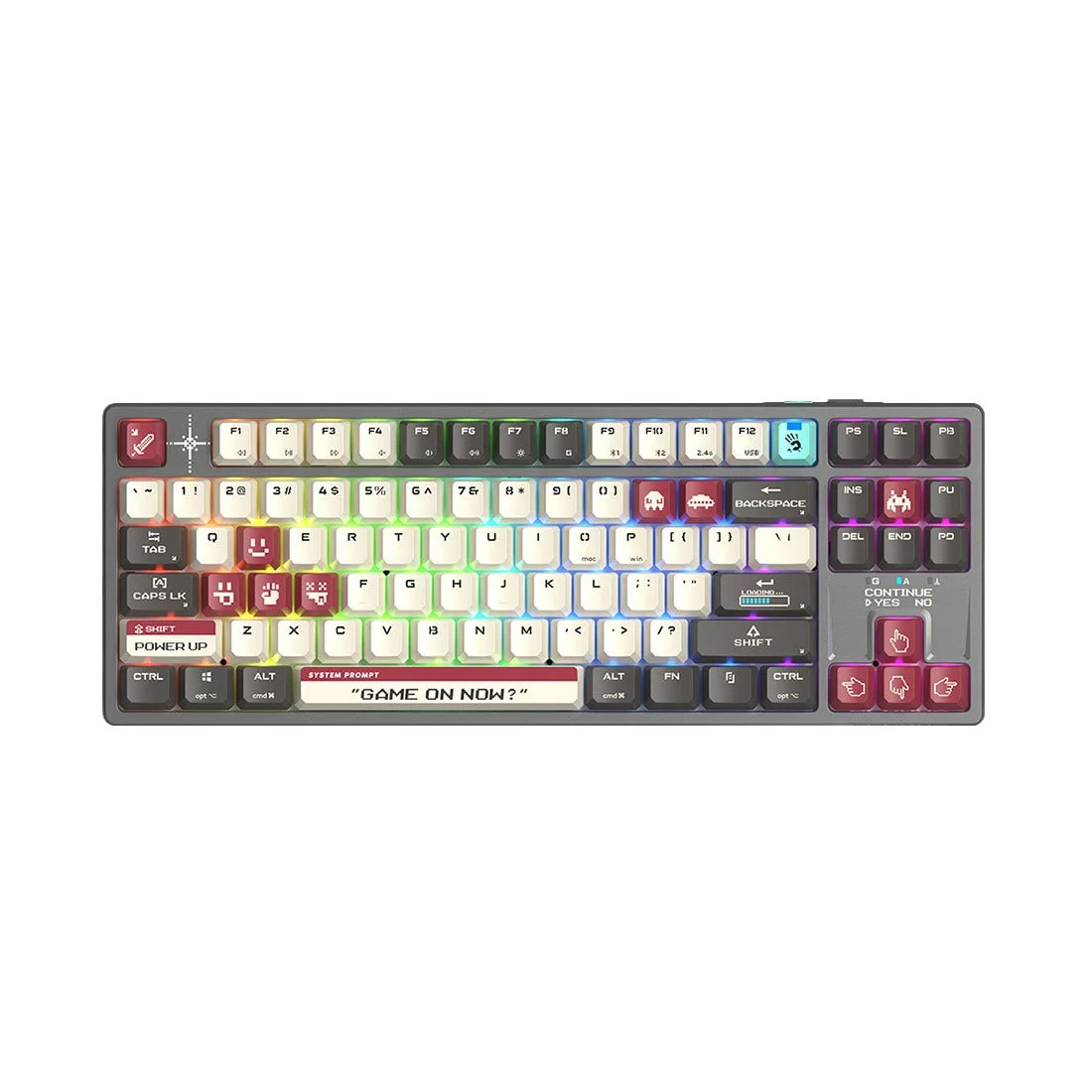 Клавиатура Bloody Pixels Red WS87, безжична, геймърска