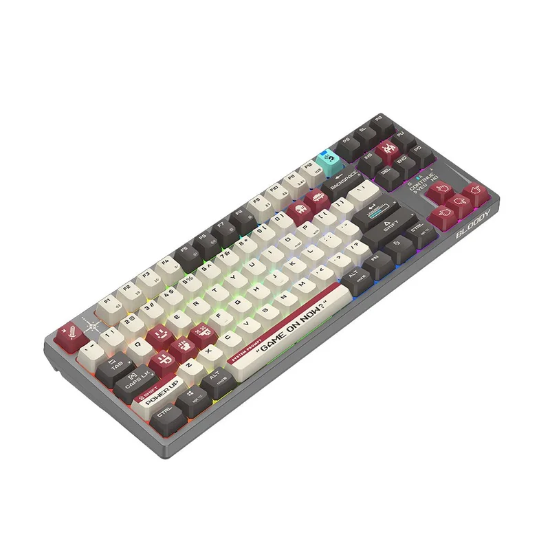 Клавиатура Bloody Pixels Red WS87, безжична, геймърска