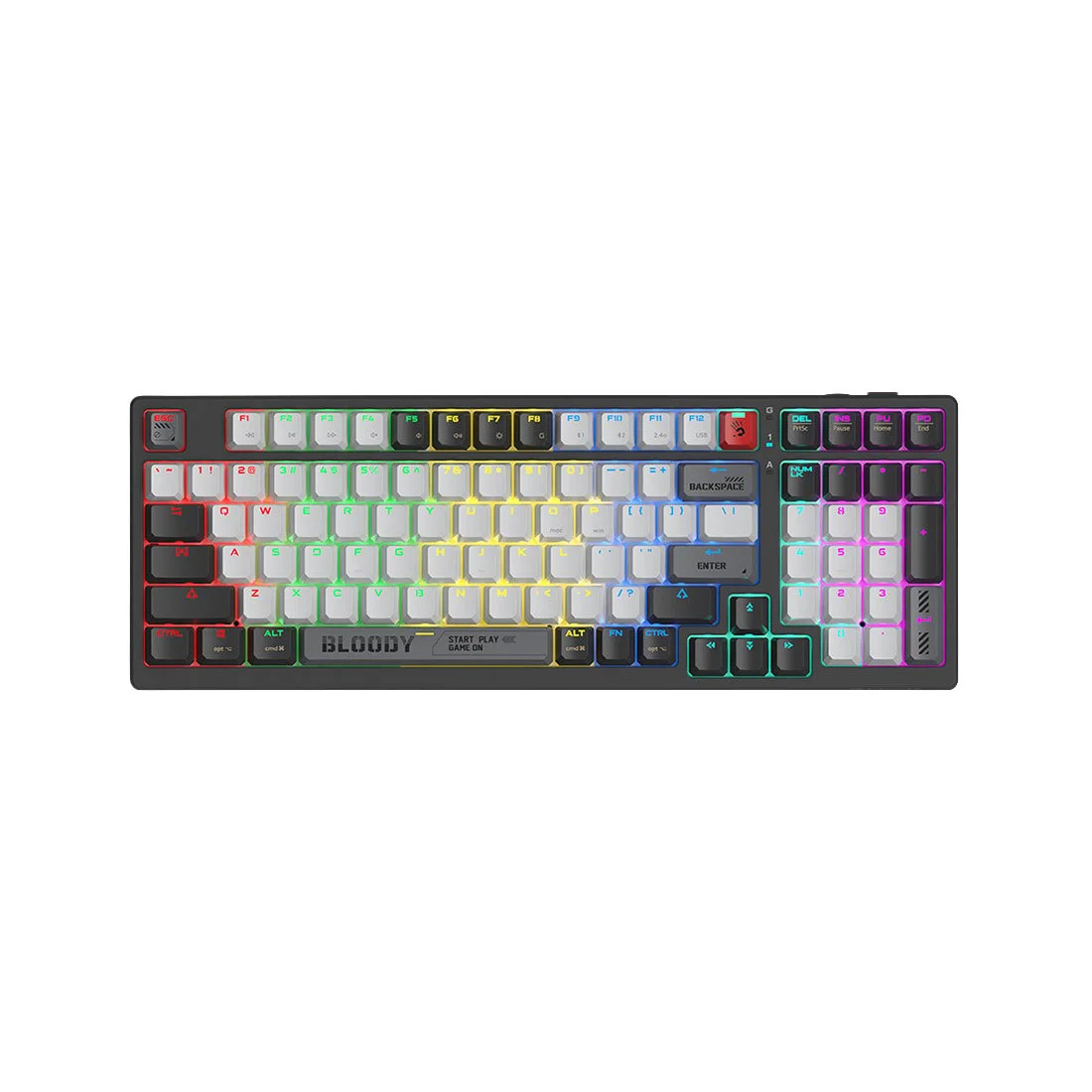 Клавиатура Bloody Bloody Grey WS98, безжична, геймърска