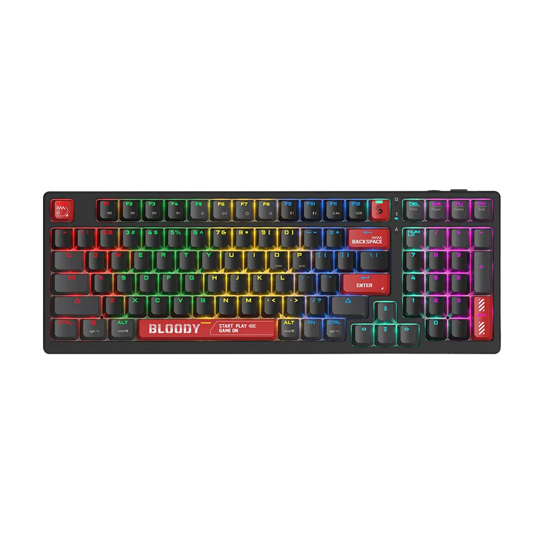 Клавиатура Bloody Bloody Red WS98, безжична, геймърска