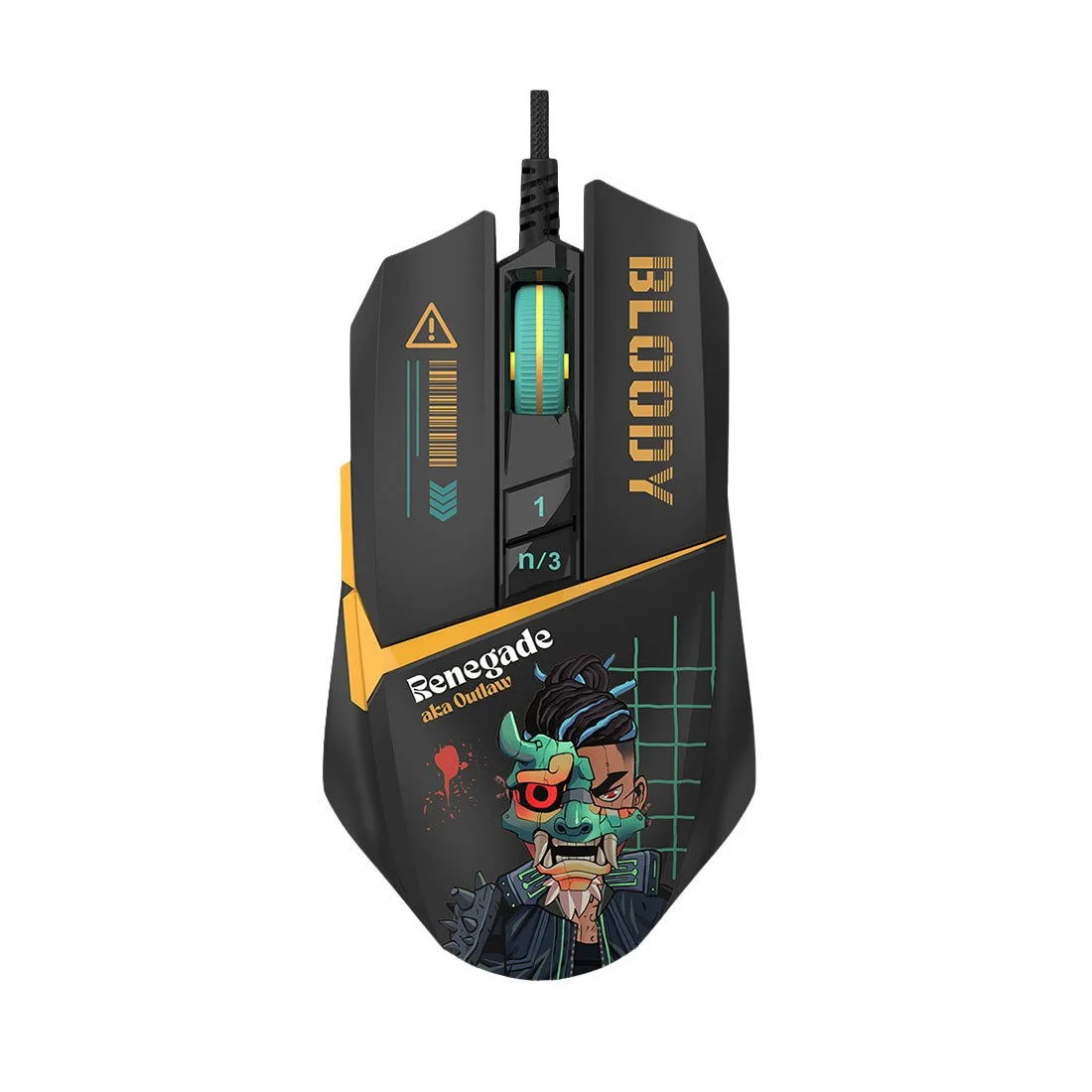 Мишка Bloody Renegade Midnight W63 Max, с кабел, геймърска