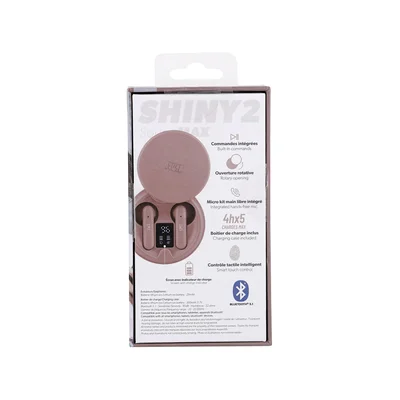 Слушалки TNB Shiny 2, безжични, с Bluetooth, 95 dB, розови