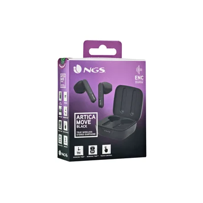 Слушалки NGS Artica Move, с Bluetooth, със зареждащ кейс, 101 dB, черни