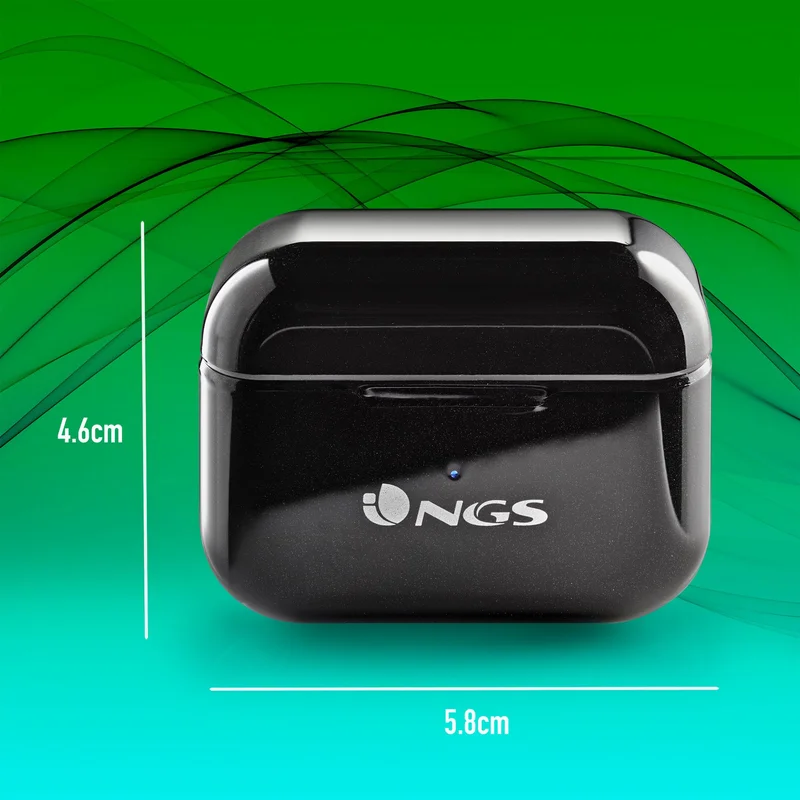 Слушалки NGS Artica Bloom, с Bluetooth, със зареждащ кейс, USB Type-C, черни