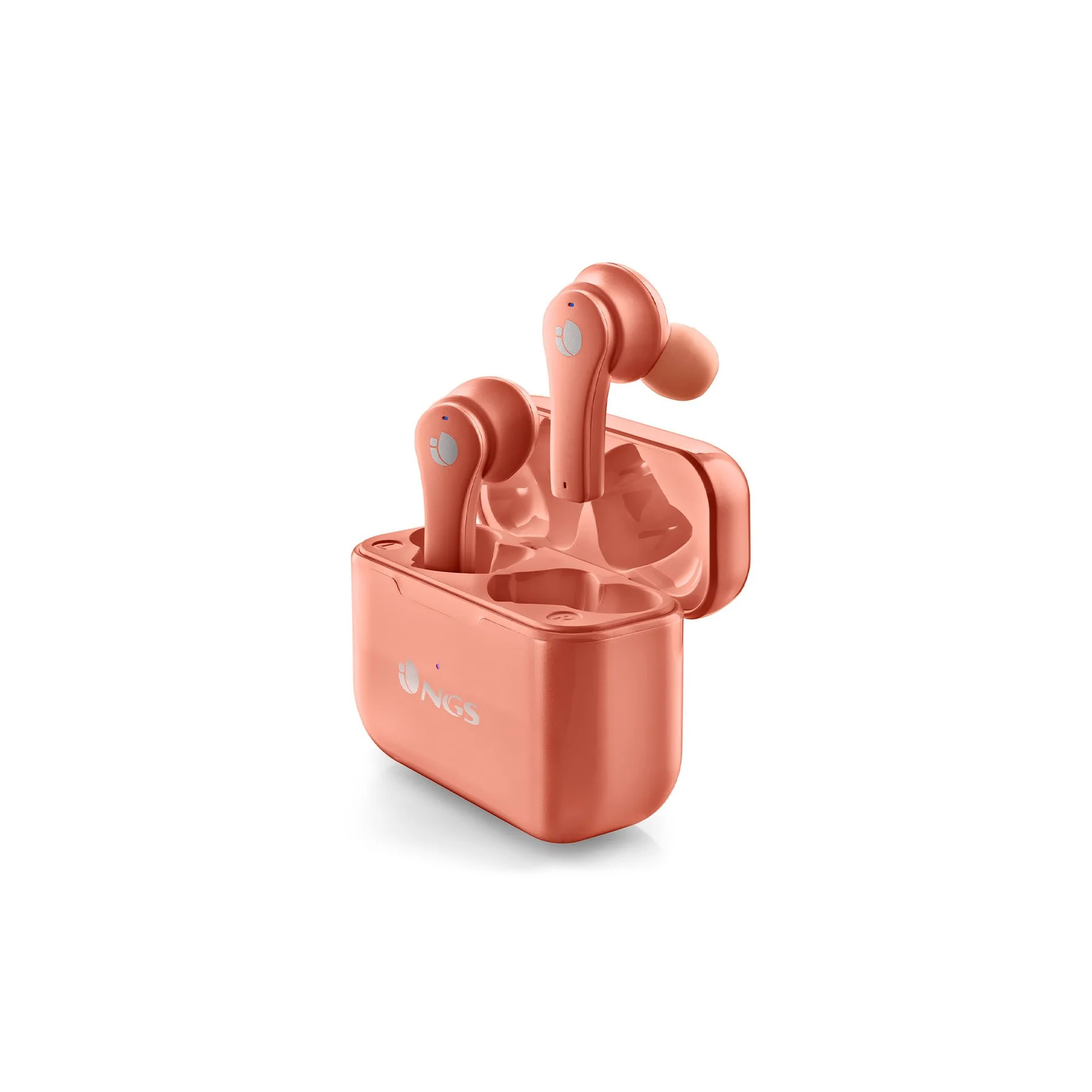 Слушалки NGS Artica Bloom, с Bluetooth, със зареждащ кейс, USB Type-C, корал